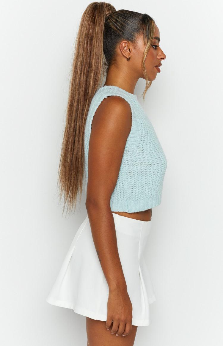 Snoh Pale Blue Knit Tank Product Image