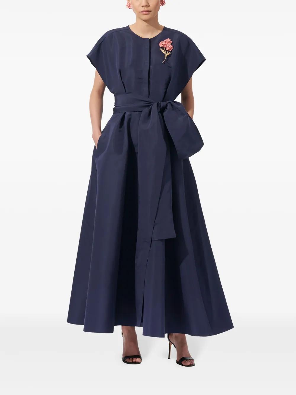 sash-belt silk maxi dress Product Image