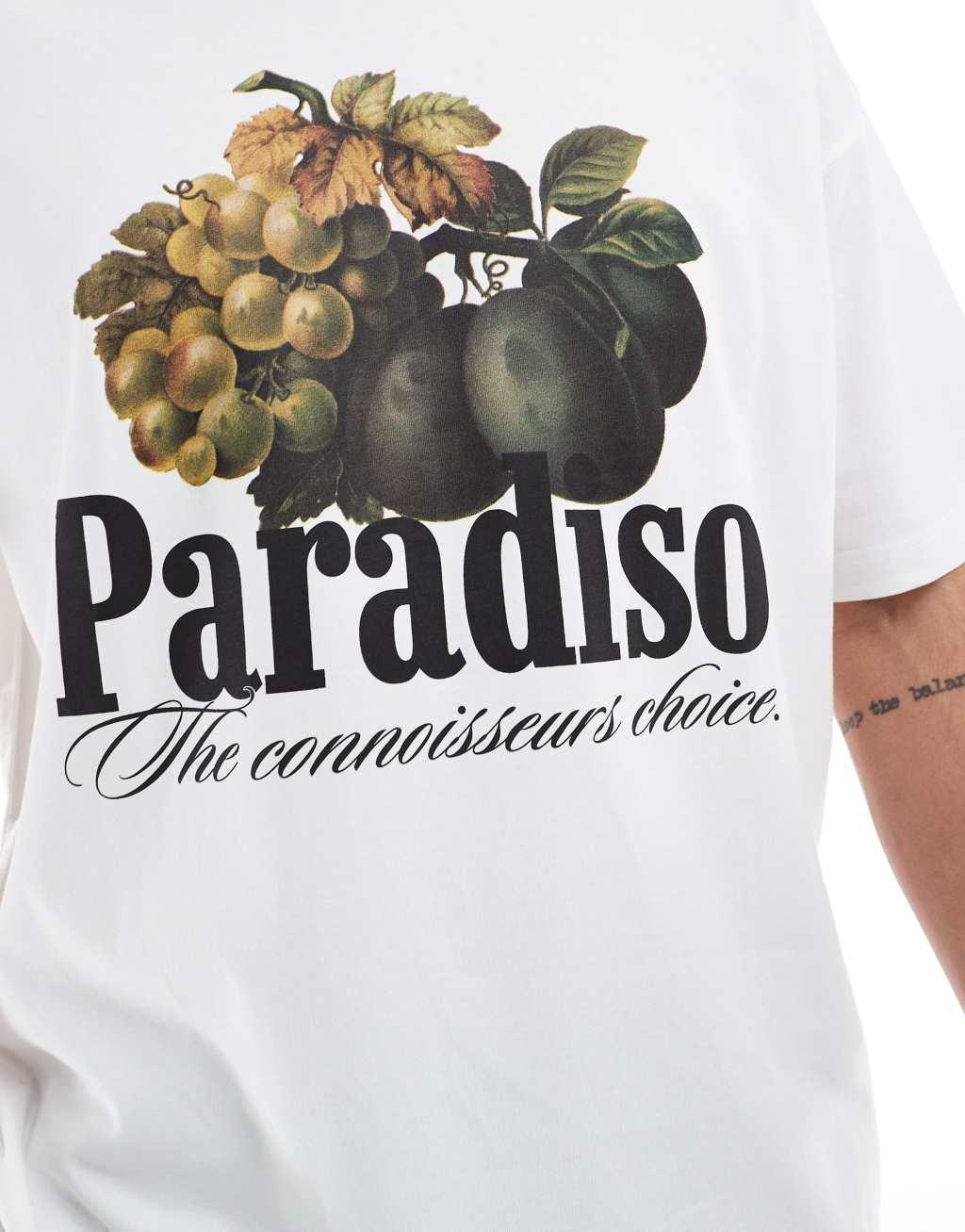 ASOS DESIGN oversized t-shirt with fruit graphic in white Product Image