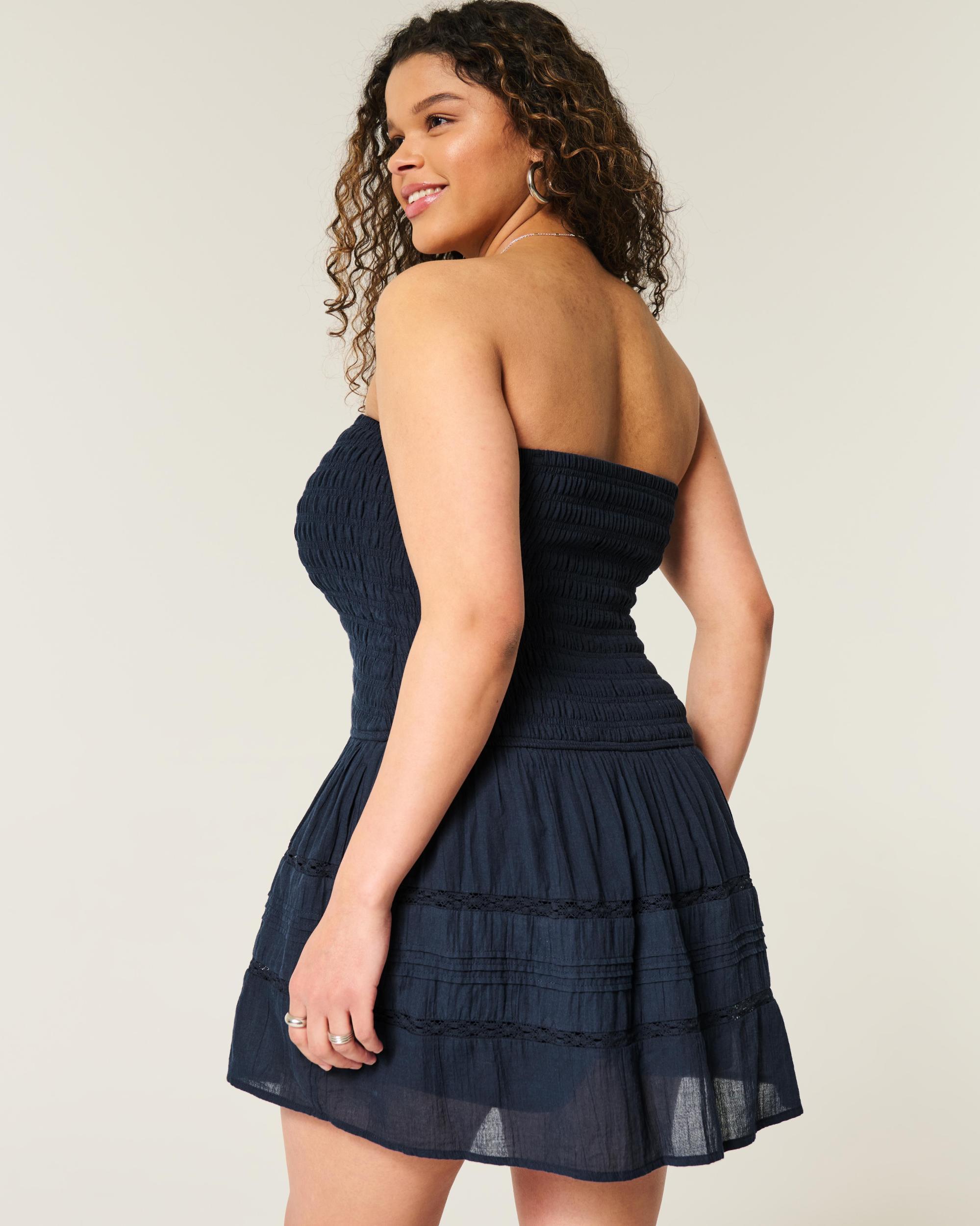 Strapless Smocked Bodice Mini Dress Product Image