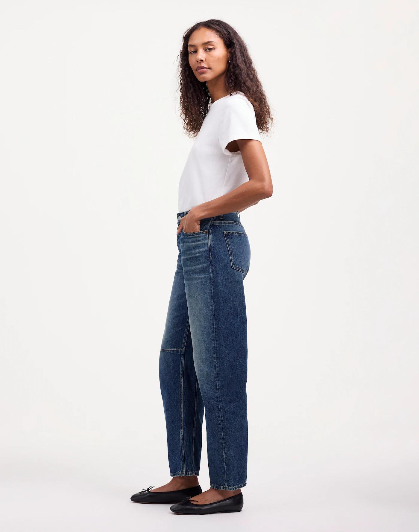 The Petite Darted Barrel-Leg Jean Product Image