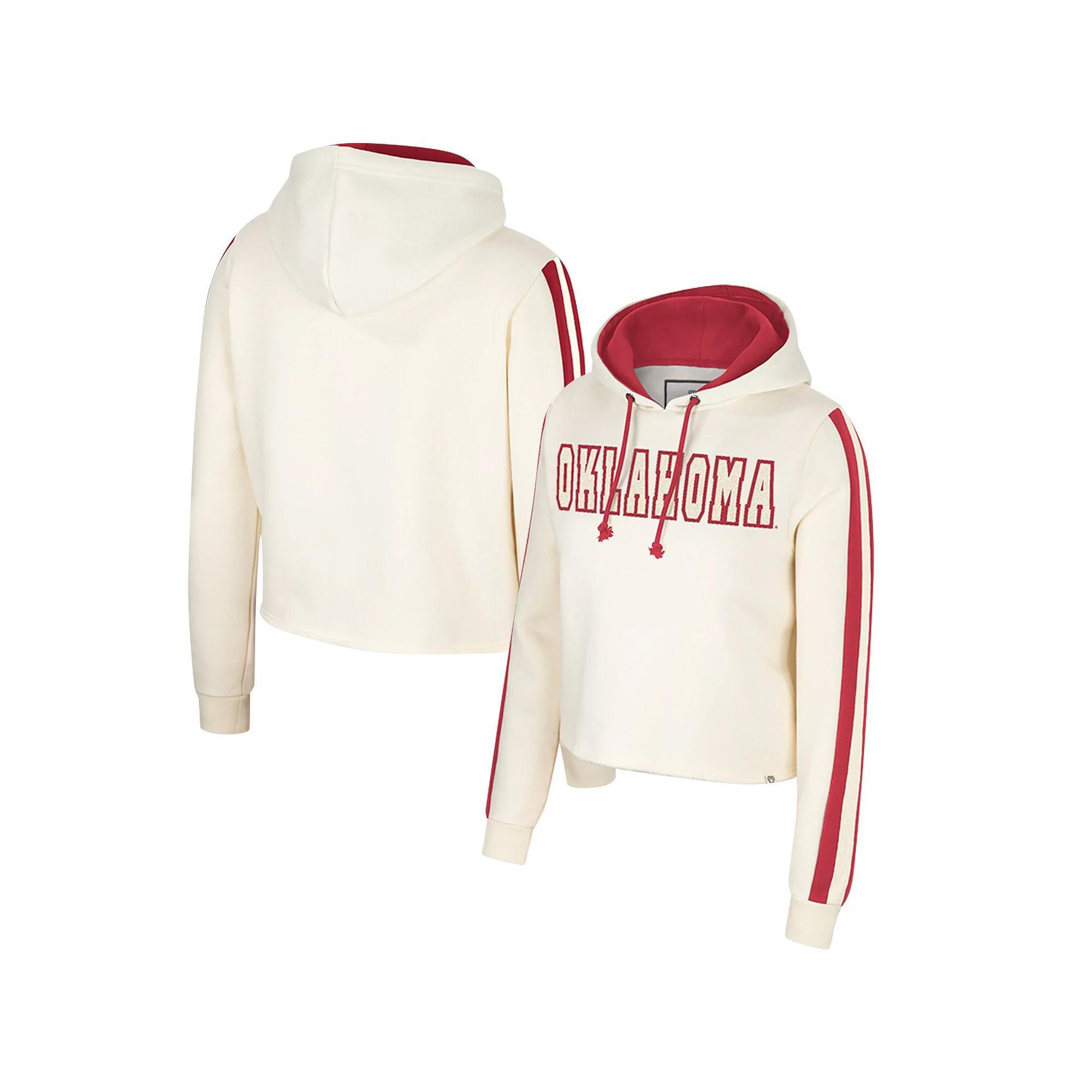 Women's Colosseum Cream Oklahoma Sooners Perfect Date Cropped Pullover Hoodie, Size: Medium, Beige Product Image