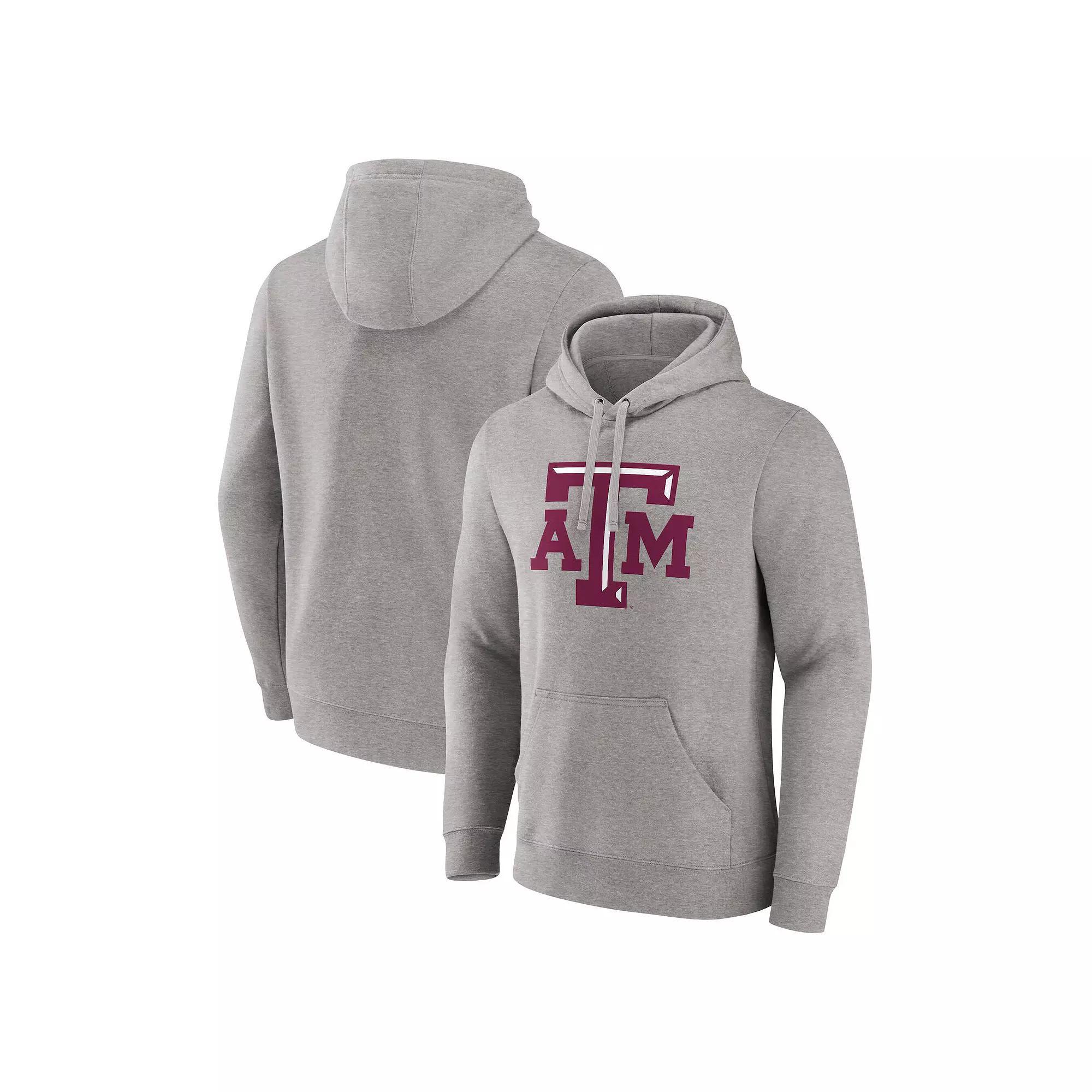 Men's Fanatics Heather Gray Texas A&M Aggies Primary Logo Pullover Hoodie, Size: Large, Grey Product Image