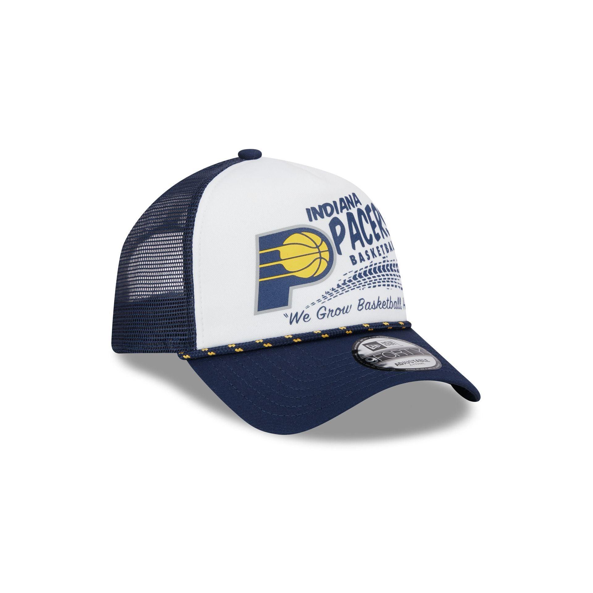 Indiana Pacers 2024 Rally Drive White 9FORTY A-Frame Trucker Hat Male Product Image