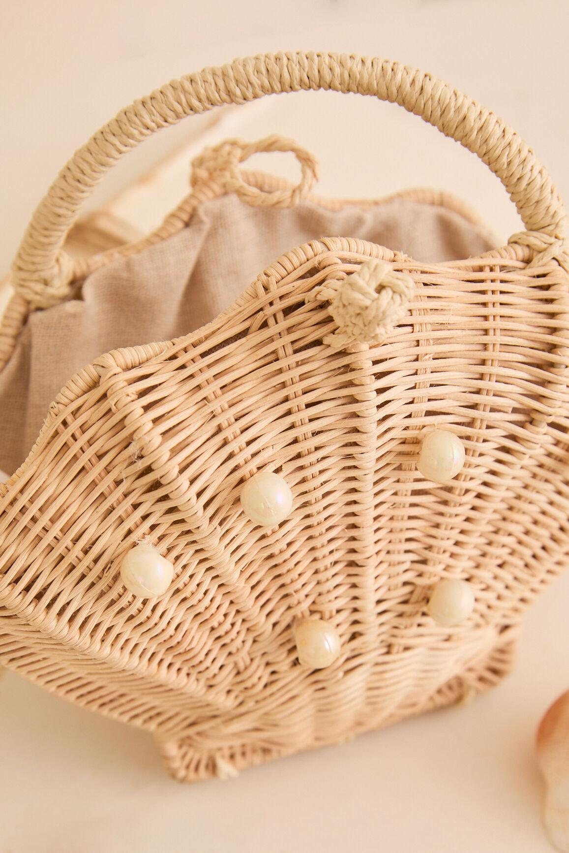 Straw Seashell Handbag Purse Product Image