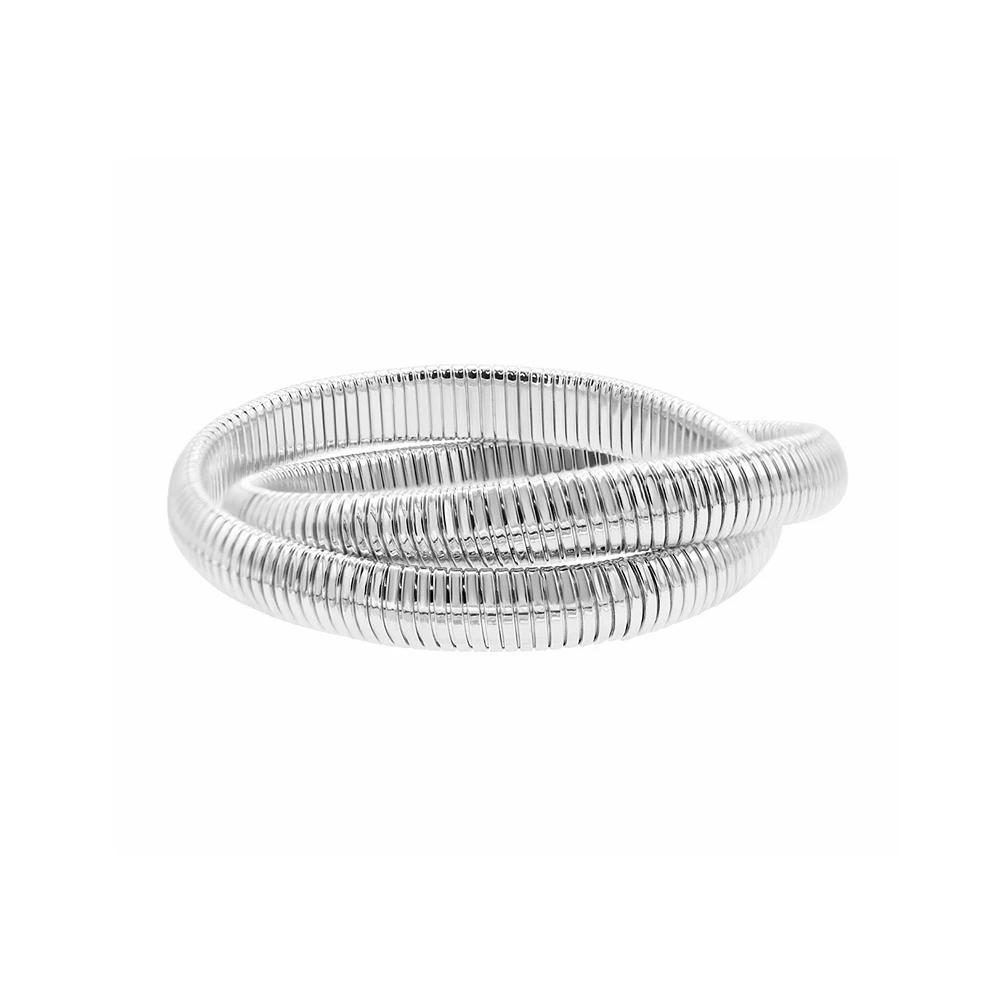 Adornia Silver Tone 2-Layer Omega Chain Bacelet, Women's, Size: 8" Product Image