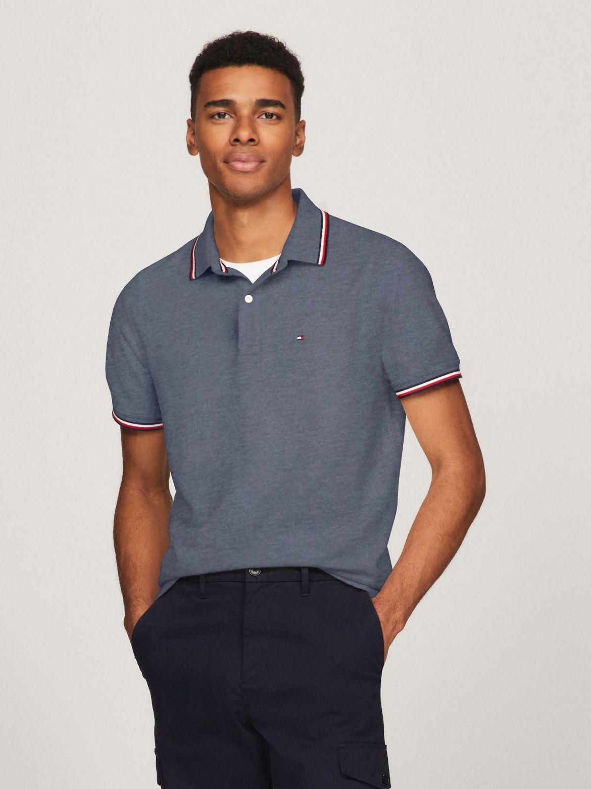 Men's Tommy Hilfiger Tommy Tipped Polo Shirt, Size: Small, Fresh White Product Image