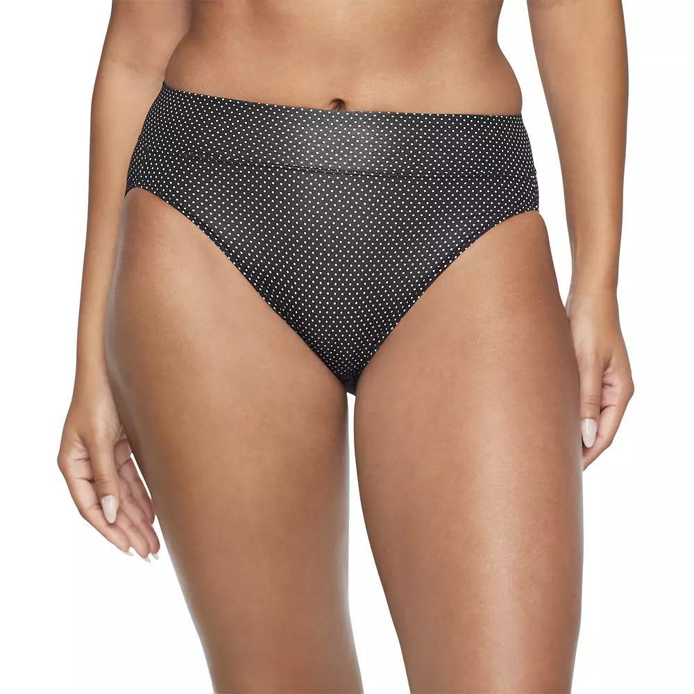Warners No Pinching No Problems® Tailored Hi-Cut Panty 5138J, Women's, Size: XXL, Black And White Dot Product Image