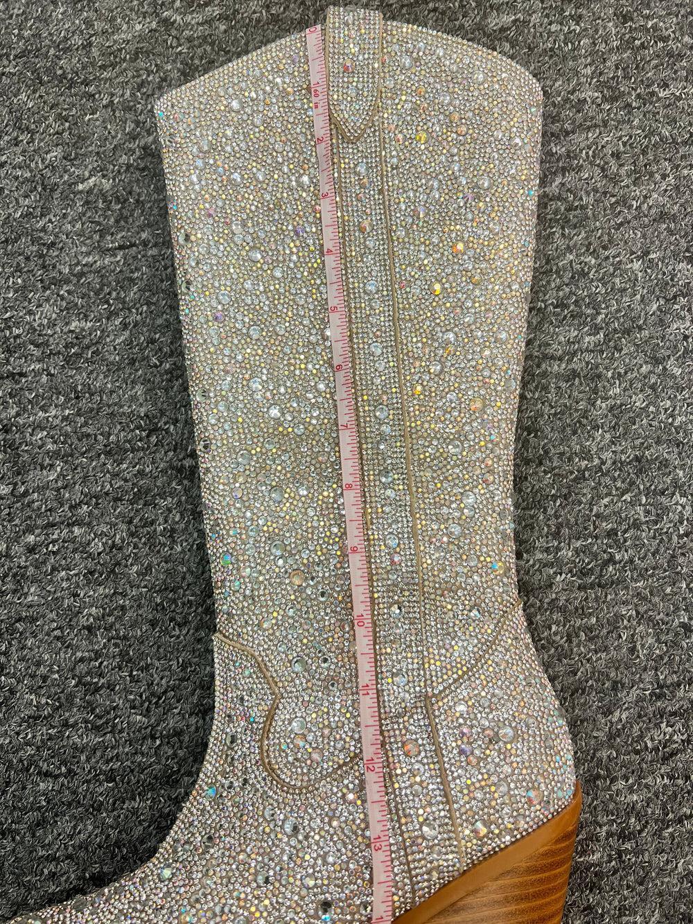 Glitz & Glam Silver Rhinestone Boots* Product Image