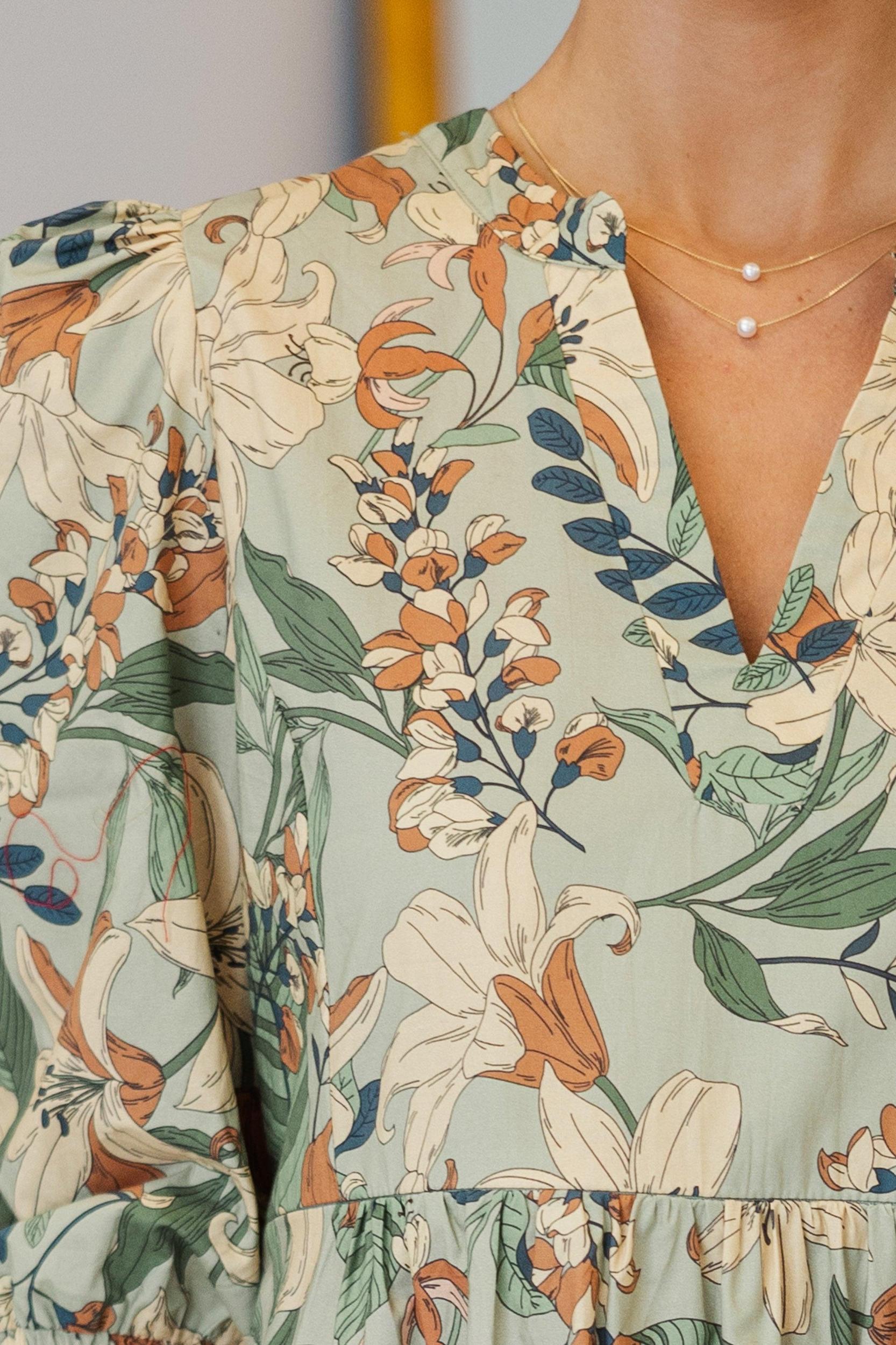 NURSING COLLECTION: What A Surprise Sage Floral Midi Dress Female Product Image