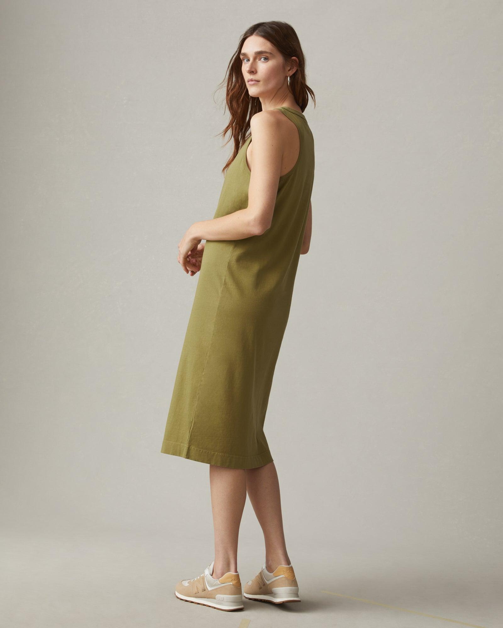 Women's Racer Tank Dress - Peat Moss Female Product Image