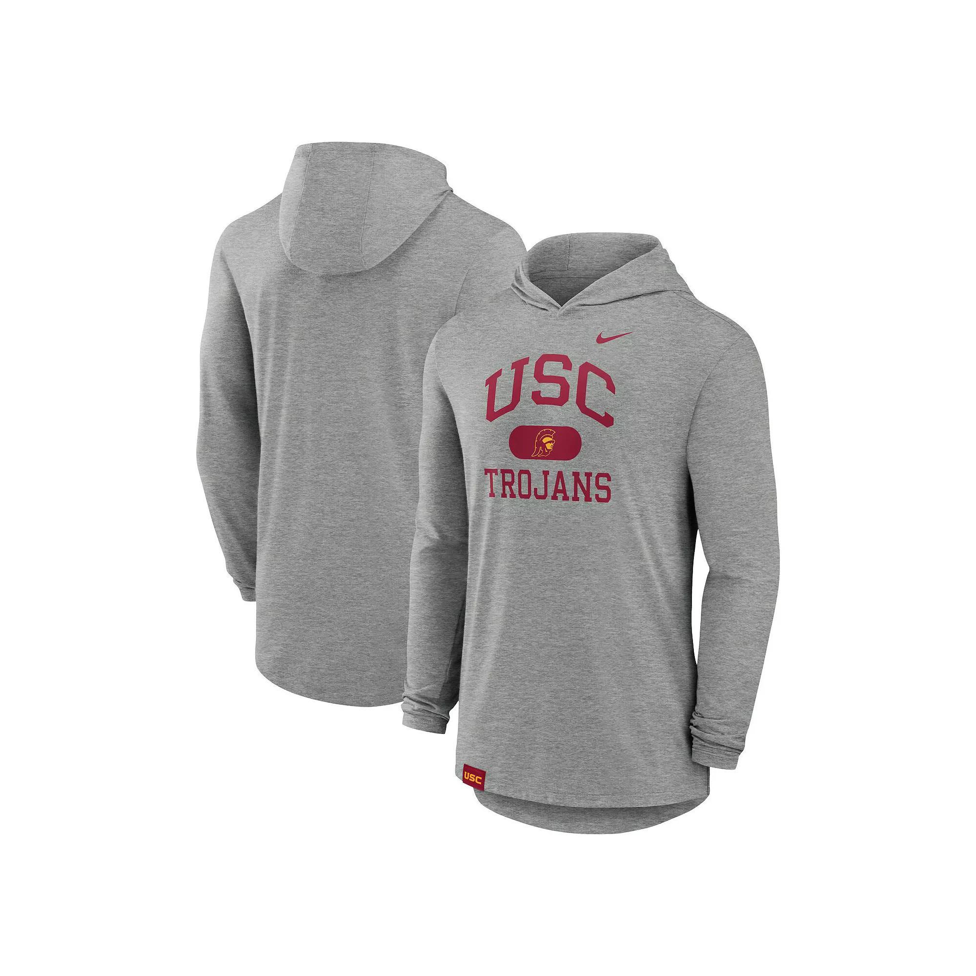 Men's Nike Heather Gray Stanford Cardinal Blitz Hoodie Long Sleeve T-Shirt, Size: Medium, Grey Product Image