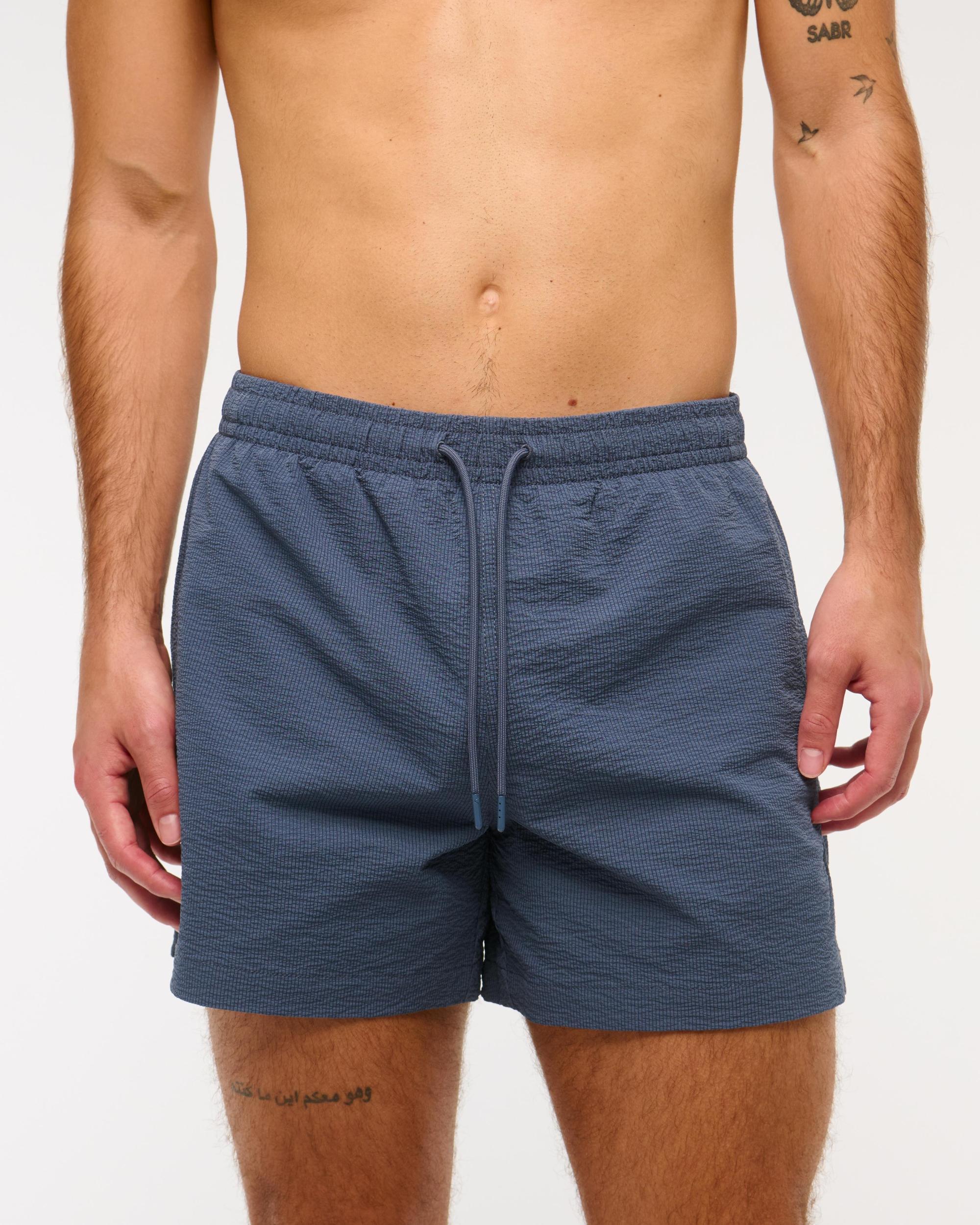 Pull-On Wide Seersucker Swim Trunk Product Image