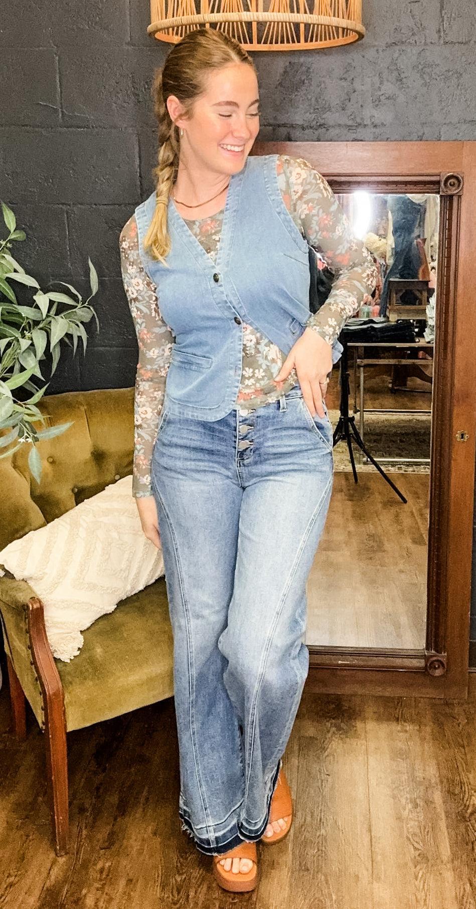 Out West Denim Vest, 2 Colors (Small to Large) Product Image
