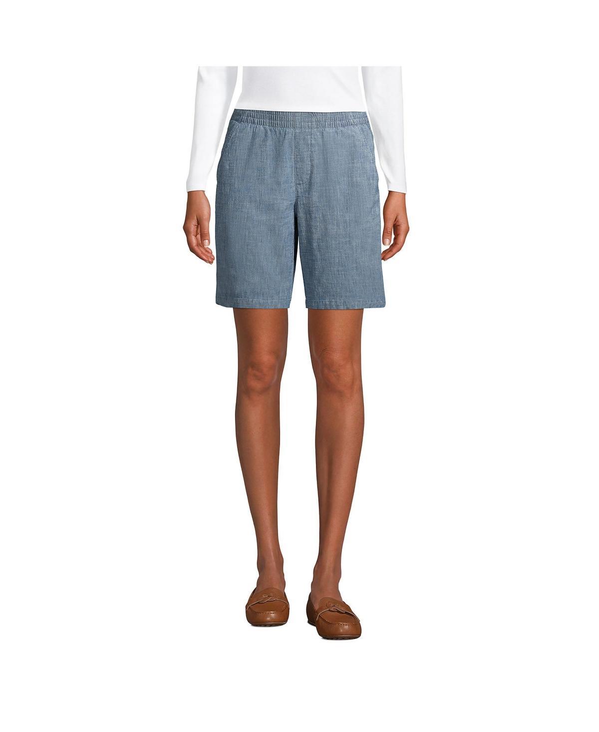 Petite Lands End Pull-On Chino Bermuda Shorts, Womens Green Moss Product Image