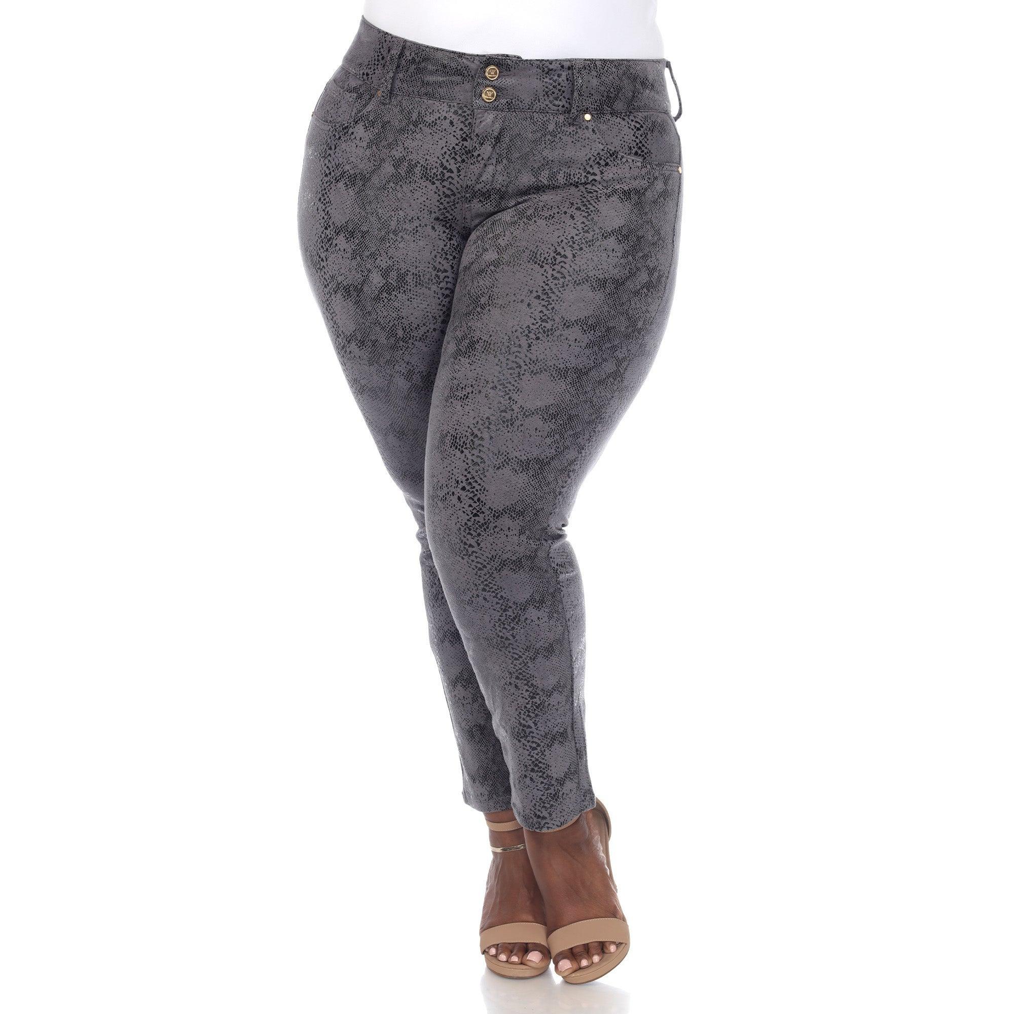 Faux Suede Snake Print Pants Product Image
