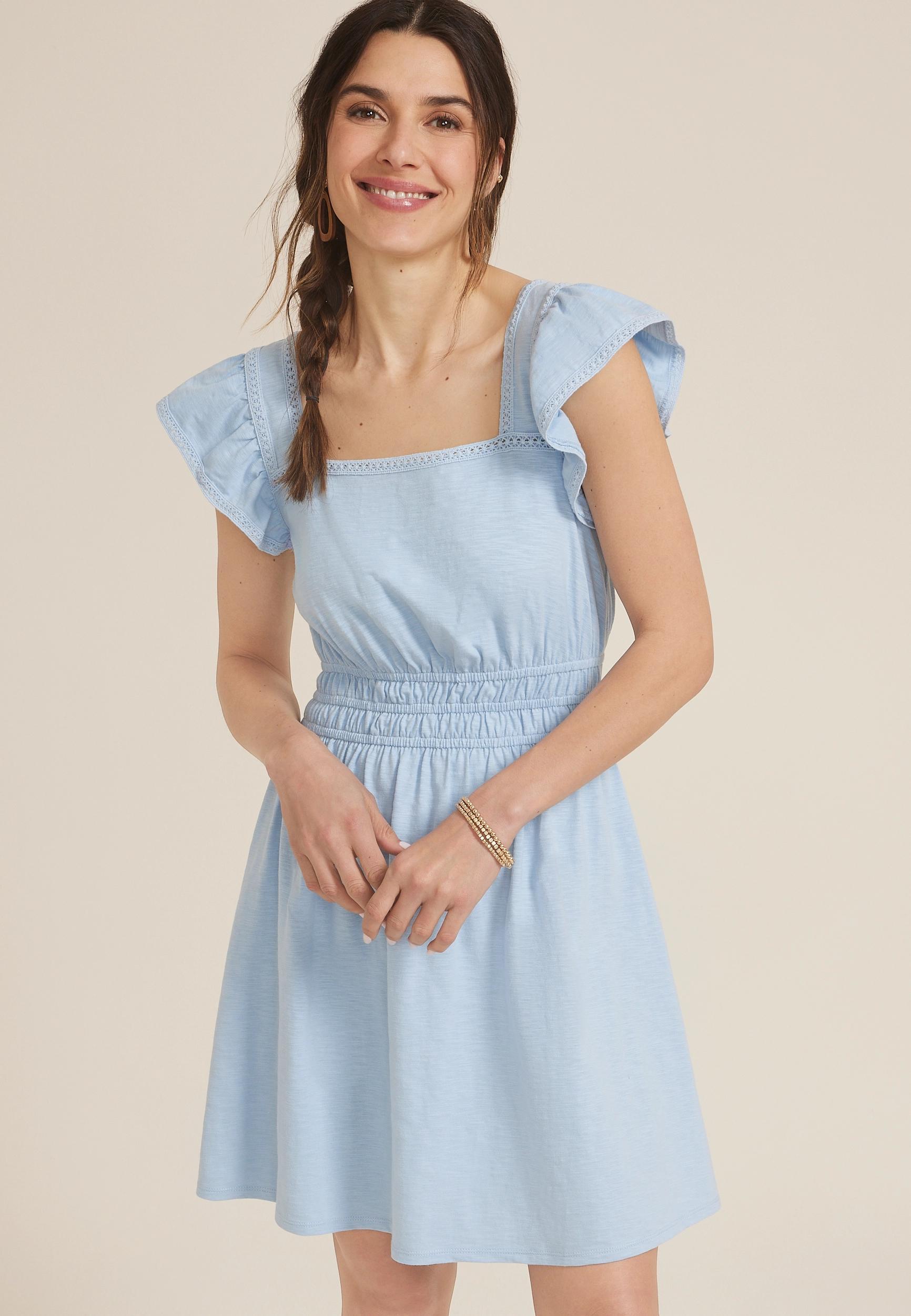 24/7 Bare Flutter Sleeve Skater Dress Product Image