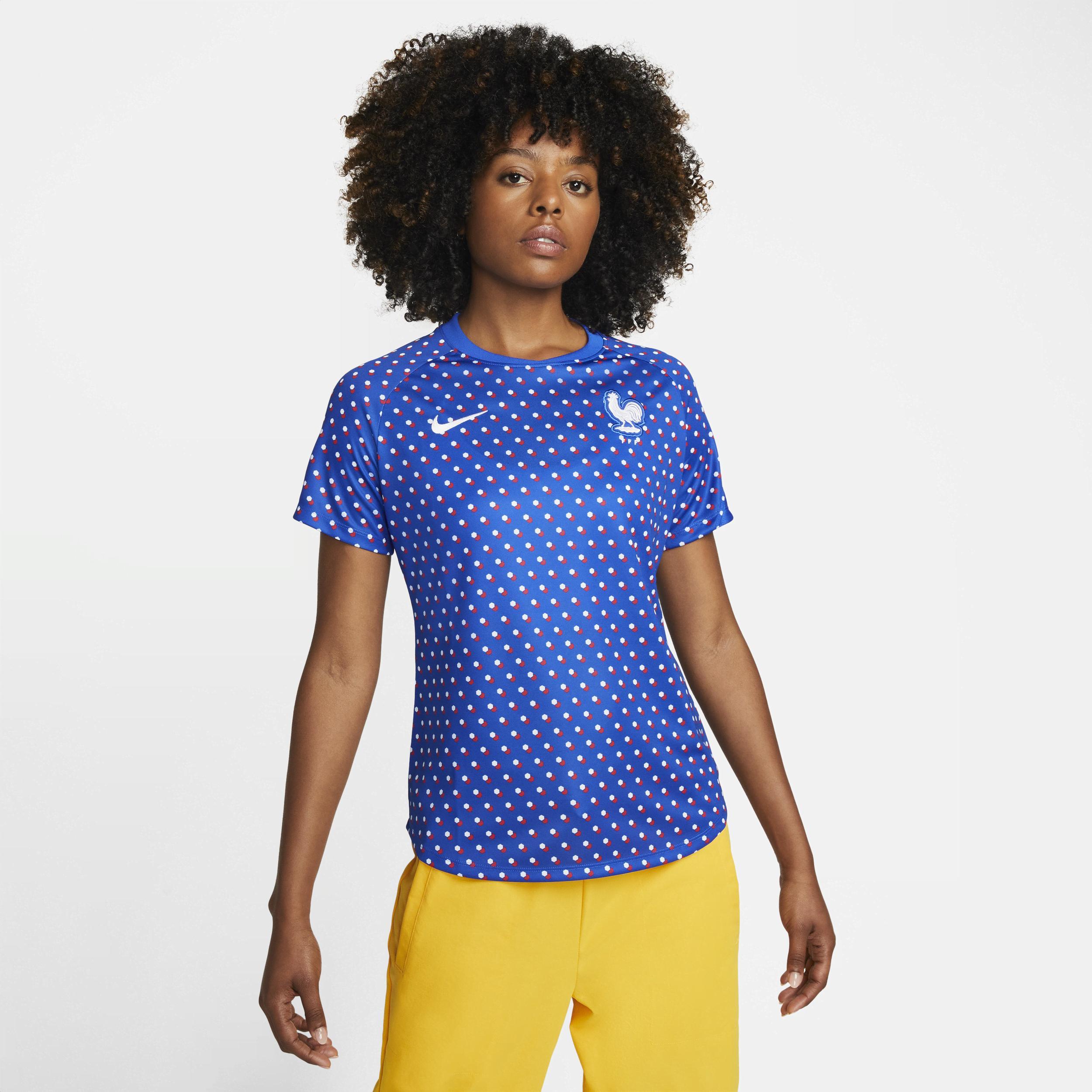 Womens Nike Blue France Womens National Team 2022/23 Away Pre-Match Performance Top - Blue Product Image