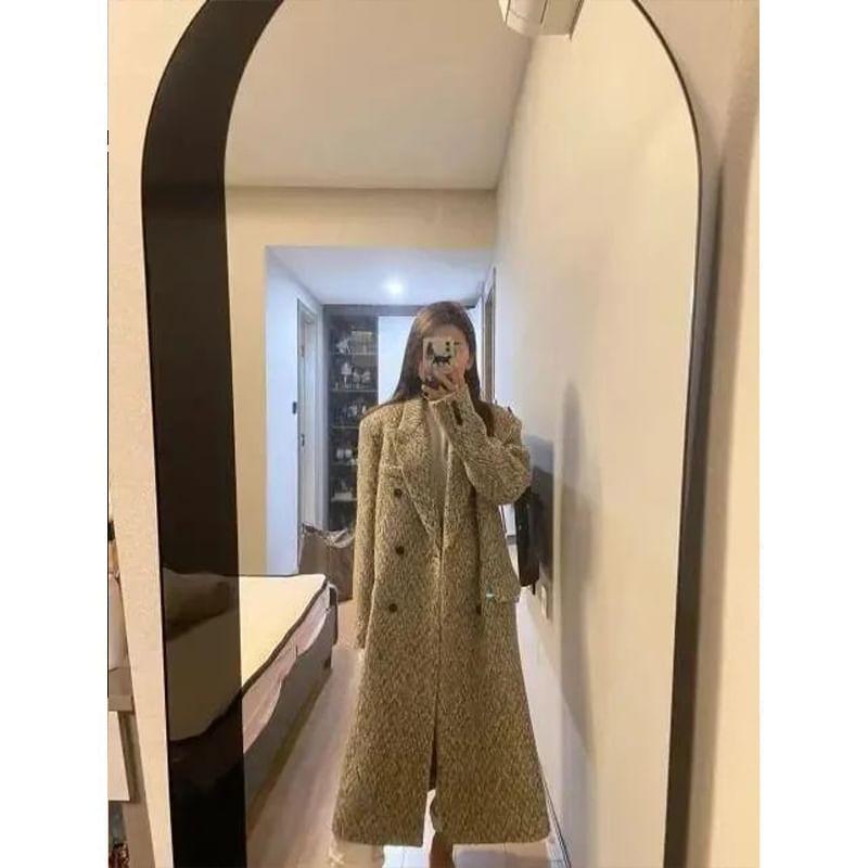 Patterned Maxi Double-Breasted Coat Product Image