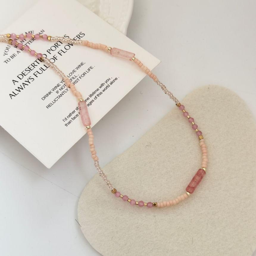 Bead / Star Pendant Faux Gemstone Necklace Product Image