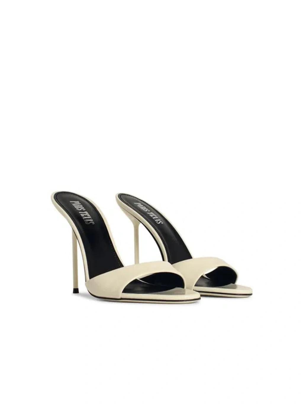 PARIS TEXAS Lidia 70mm Leather Mules In White Product Image