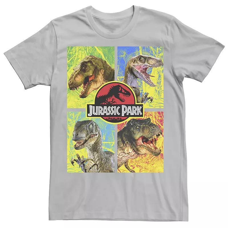 Men's Jurassic Park Four Dinosaur Faces Tee, Size: 3XL, Black Product Image