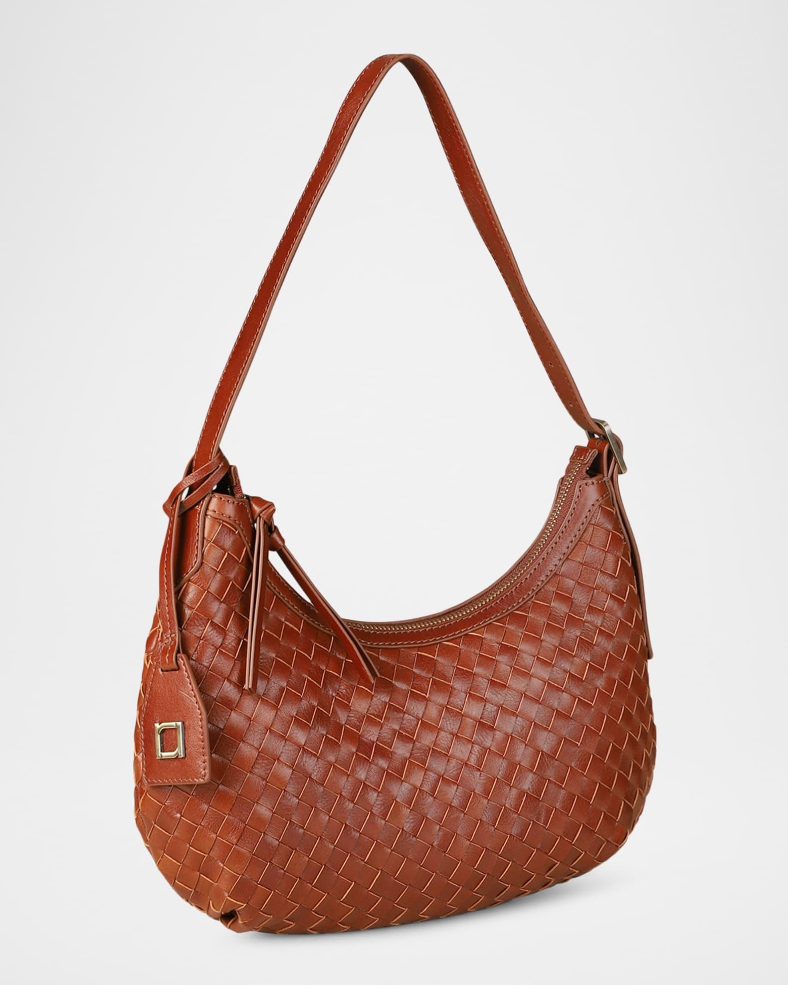 Alva Zip Woven Leather Hobo Bag Product Image