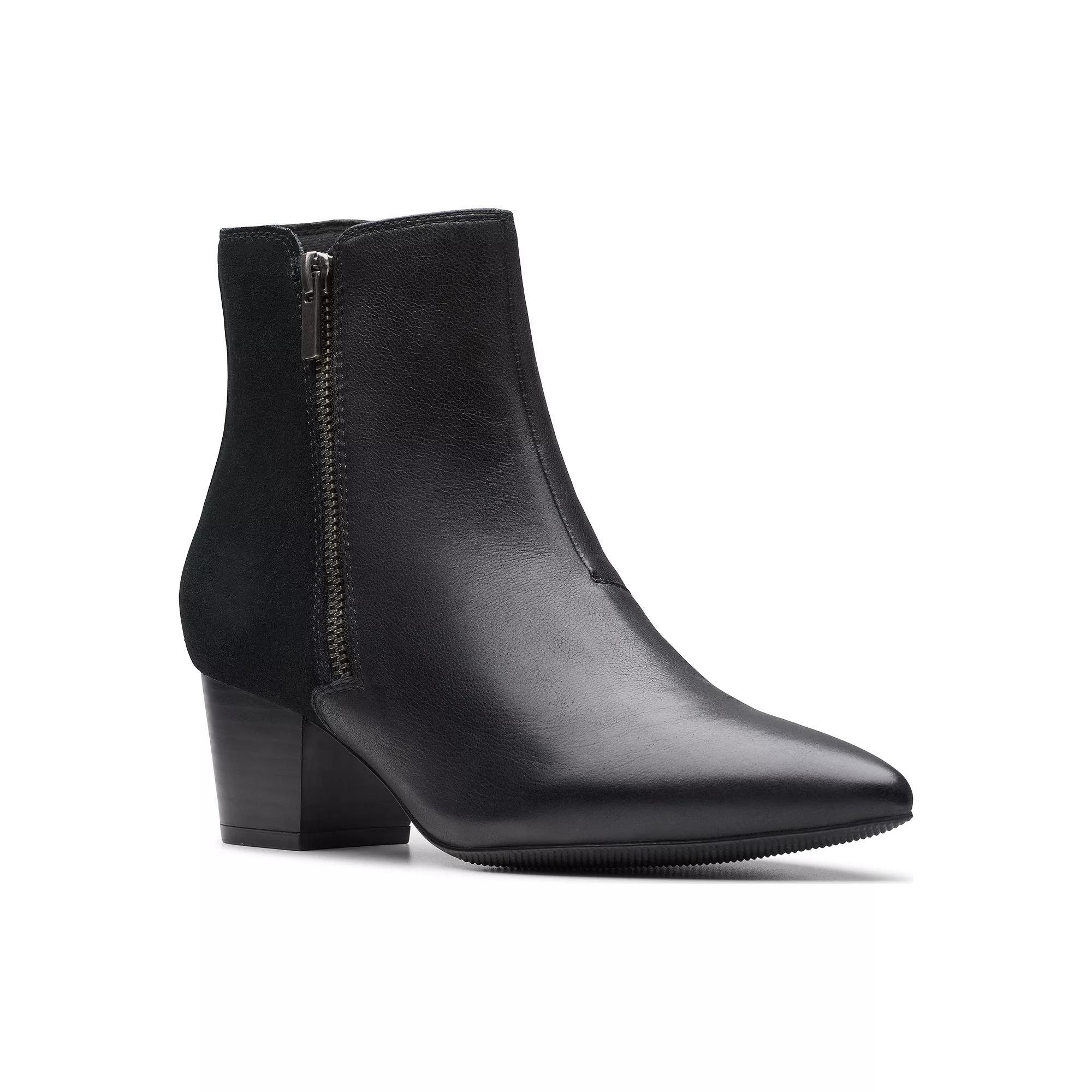 Clarks Ellanie Vibe Womens Leather Ankle Boots Product Image