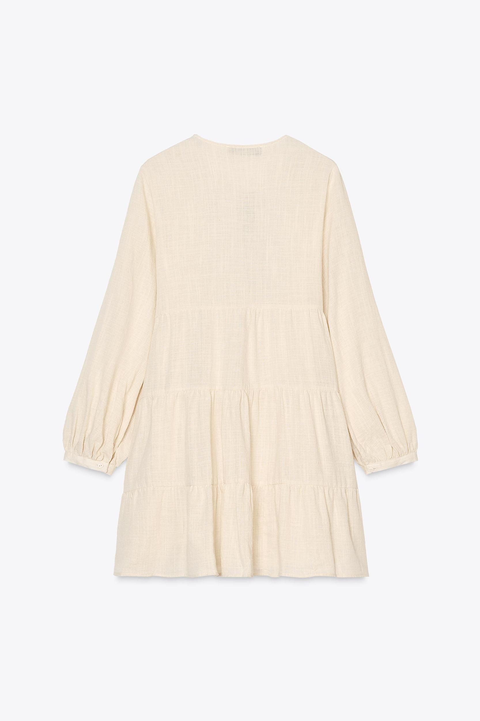 EMBROIDERED PANEL MINI DRESS Product Image