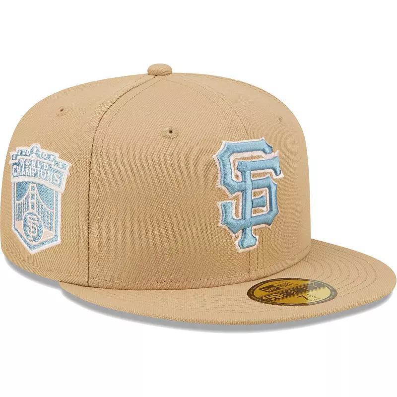 Men's New Era Tan San Francisco Giants 2010 World Series Champions Sky Blue Undervisor 59FIFTY Fitted Hat, Size: 8, Team Product Image