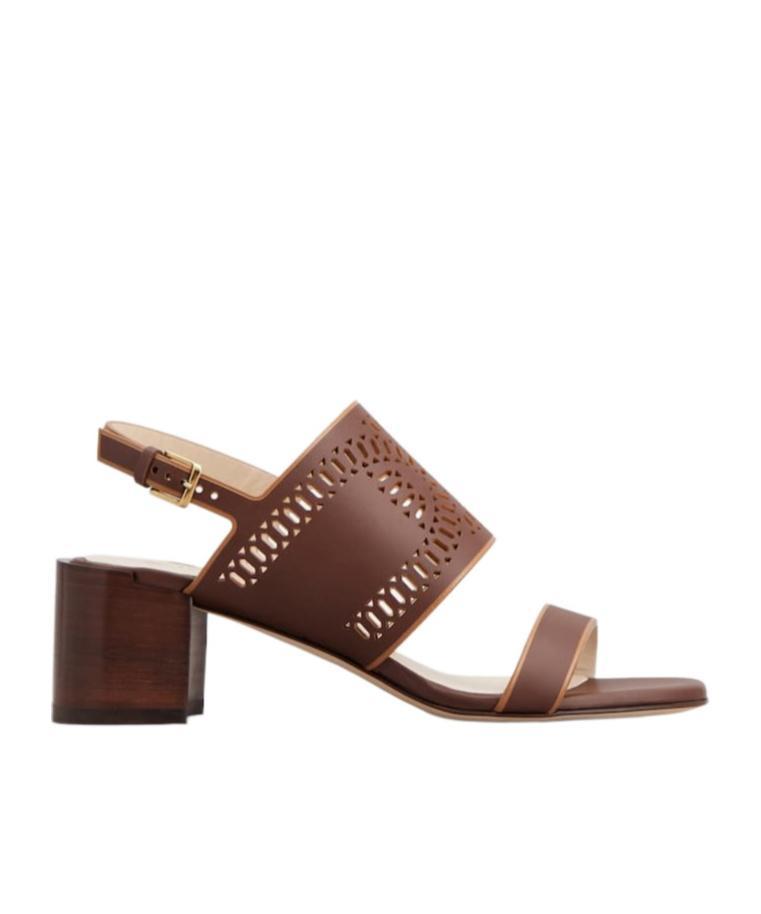 TOD'S 55mm Leather Sandals In Brown Product Image
