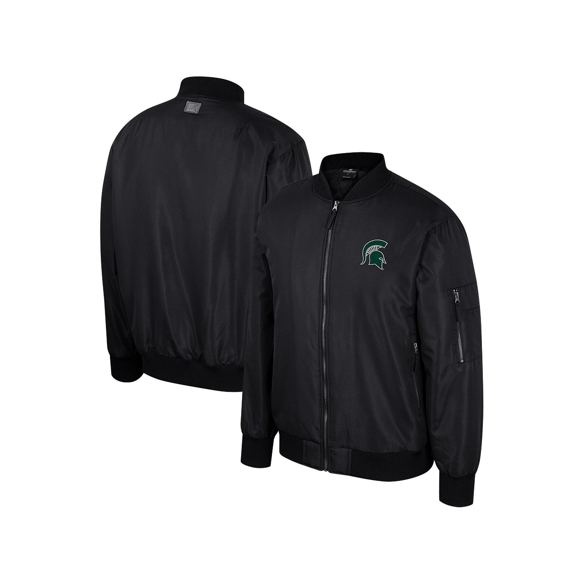 Men's Colosseum  Black Ole Miss Rebels Full-Zip Bomber Jacket, Size: XL Product Image
