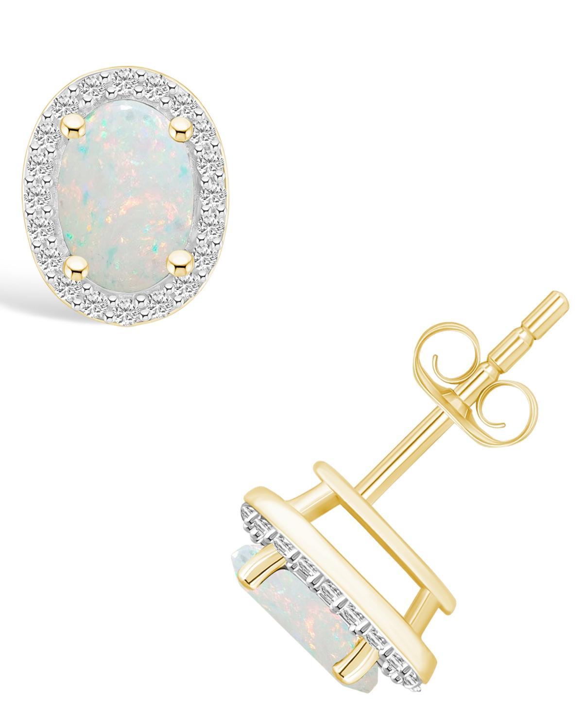 Celebration Gems 10k Gold Pear Shape Gemstone & Lab-Created White Sapphire Halo Stud Earrings, Women's Product Image