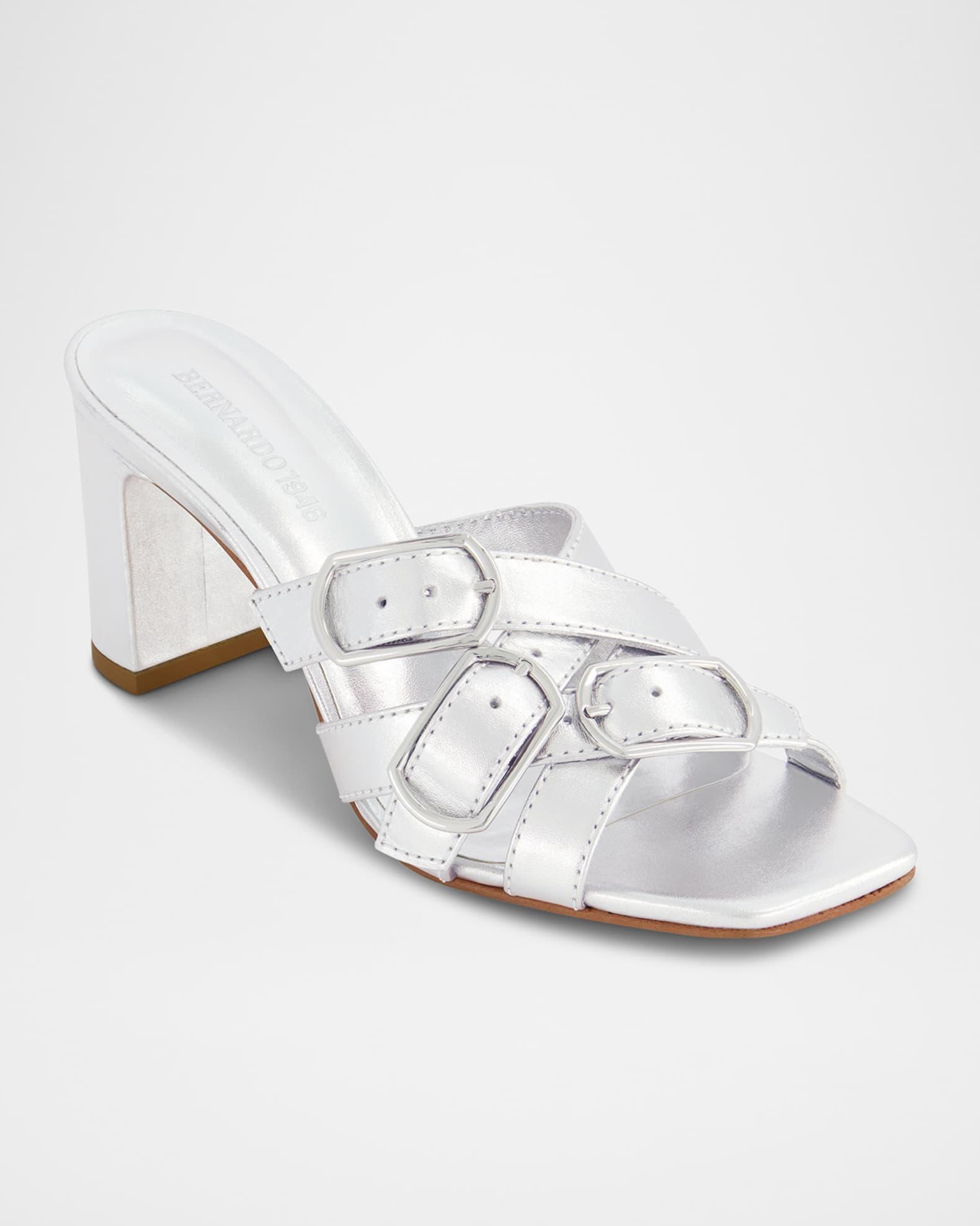 Bea Metallic Buckle Mule Sandals Product Image