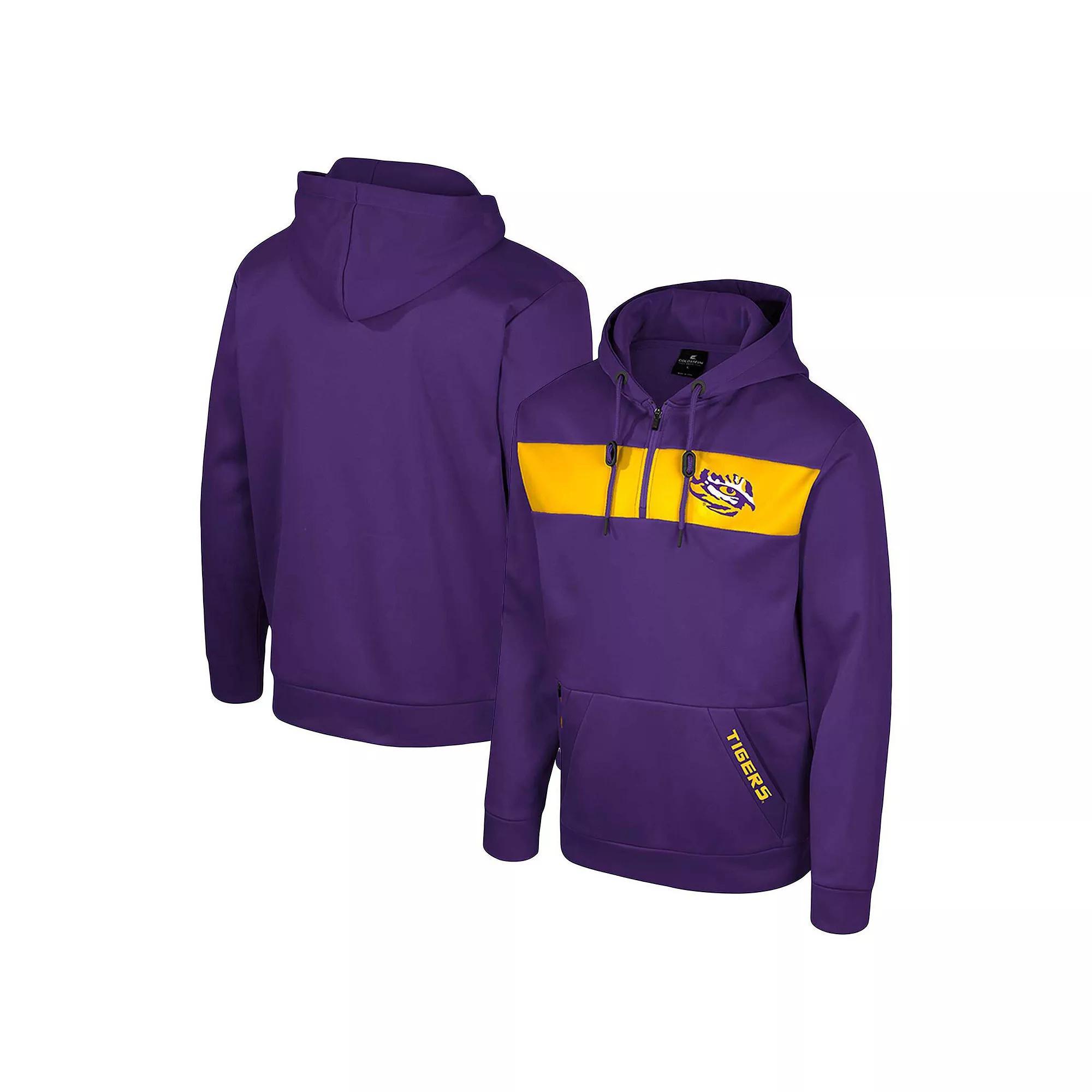 Men's Colosseum  Purple LSU Tigers Quarter-Zip Hoodie, Size: Large Product Image
