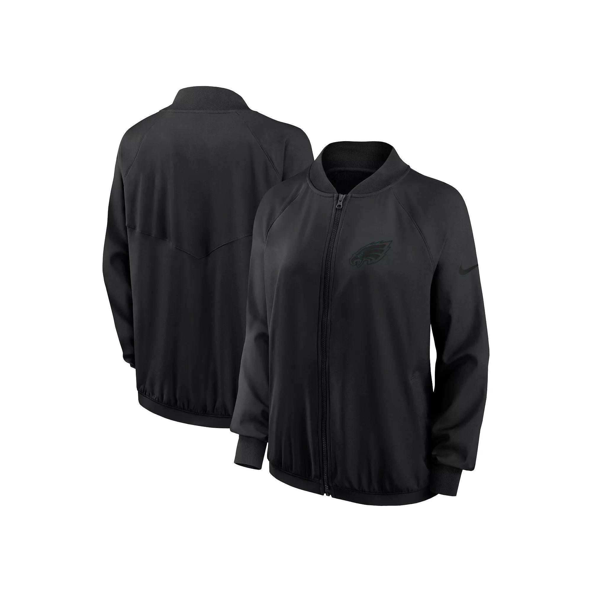Women's Nike Black Philadelphia Eagles Raglan Full-Zip Jacket, Size: XS Product Image