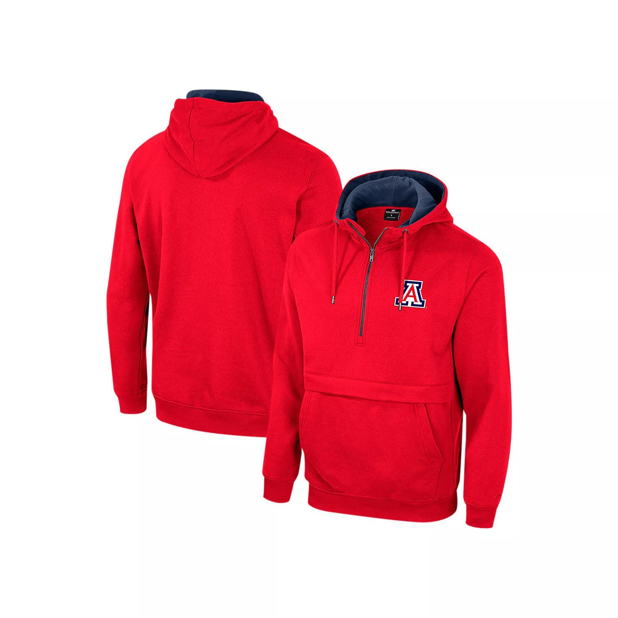 Men's Colosseum  Red Arizona Wildcats Half-Zip Pullover Hoodie, Size: Medium Product Image