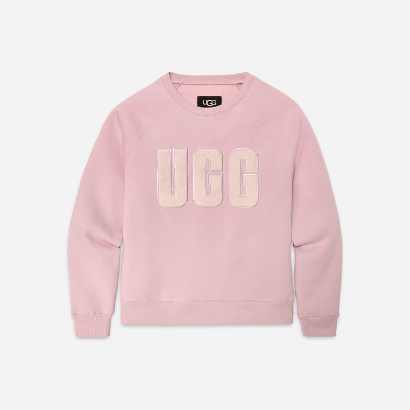 UGG Womens Madeline Fuzzy Logo Crewneck Brushed Fleece Hoodies & Sweatshirts Product Image