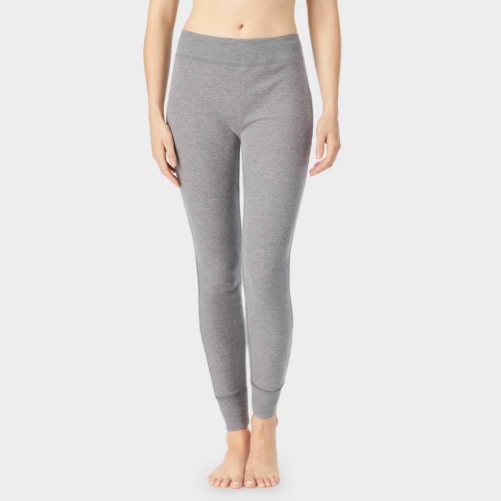 Warm Essentials by Cuddl Duds Womens Waffle Thermal Leggings - Graphite Heather Product Image