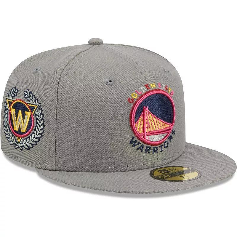 Men's New Era Gray Golden State Warriors Color Pack 59FIFTY Fitted Hat, Size: 7 7/8, Grey Product Image