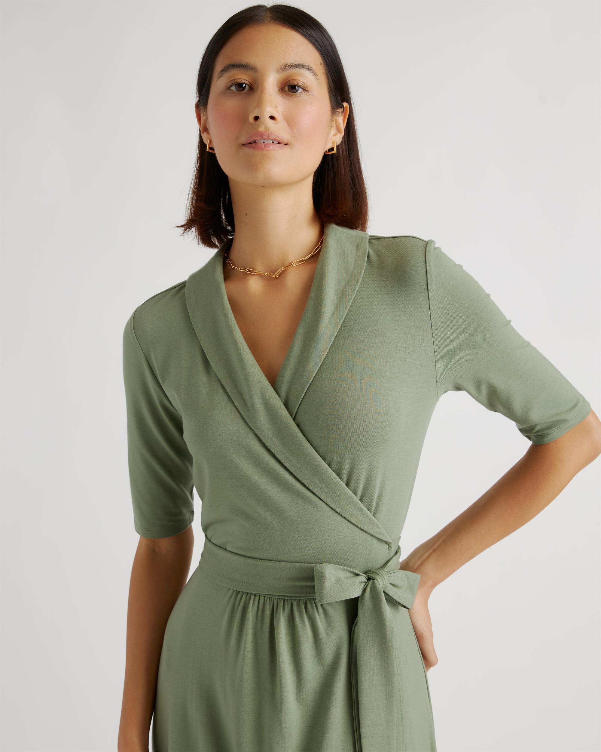 Quince | Women's Tencel Jersey Midi Wrap Dress Product Image