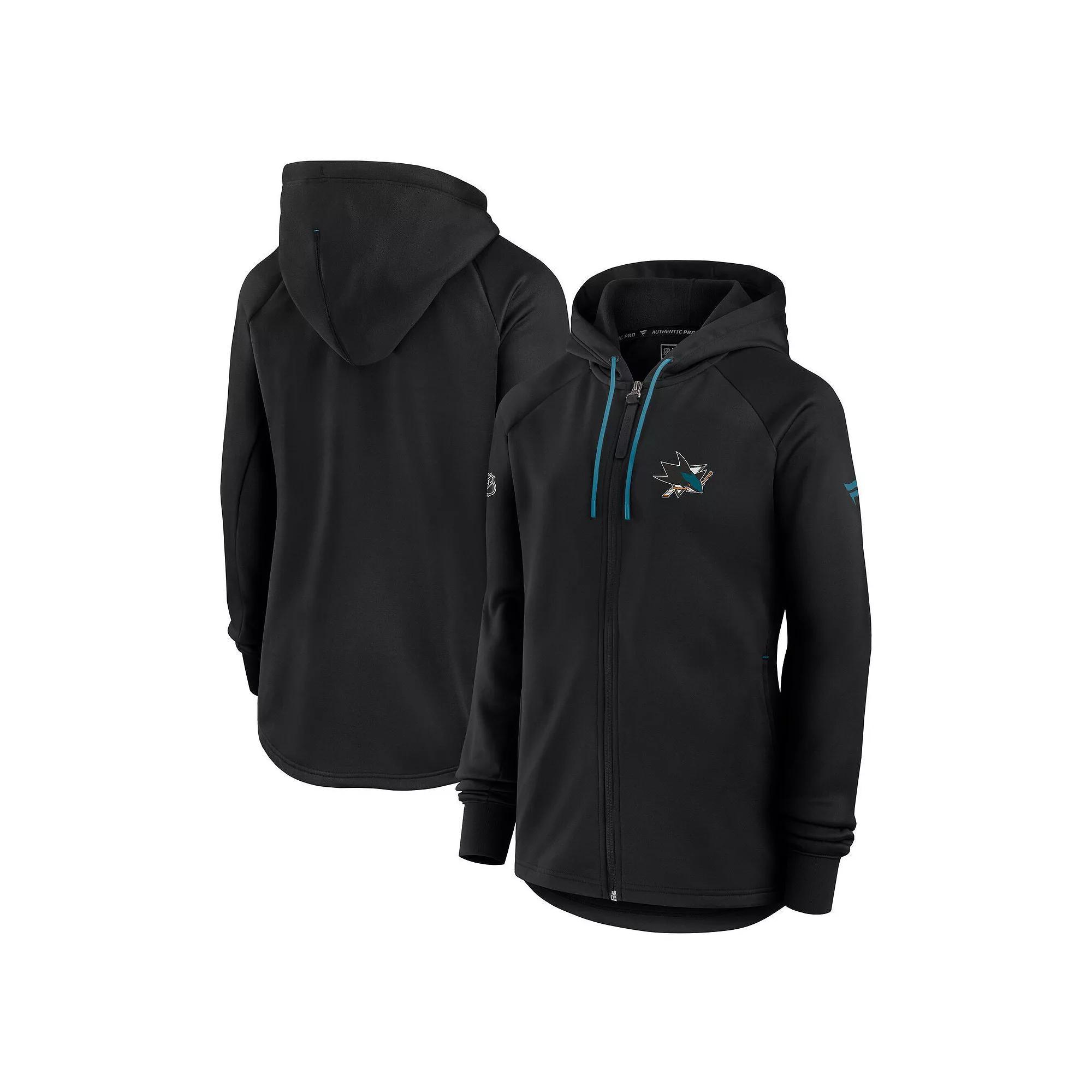 Women's Fanatics  Black Detroit Red Wings Authentic Pro Rink Fleece Full-Zip Jacket, Size: XL Product Image