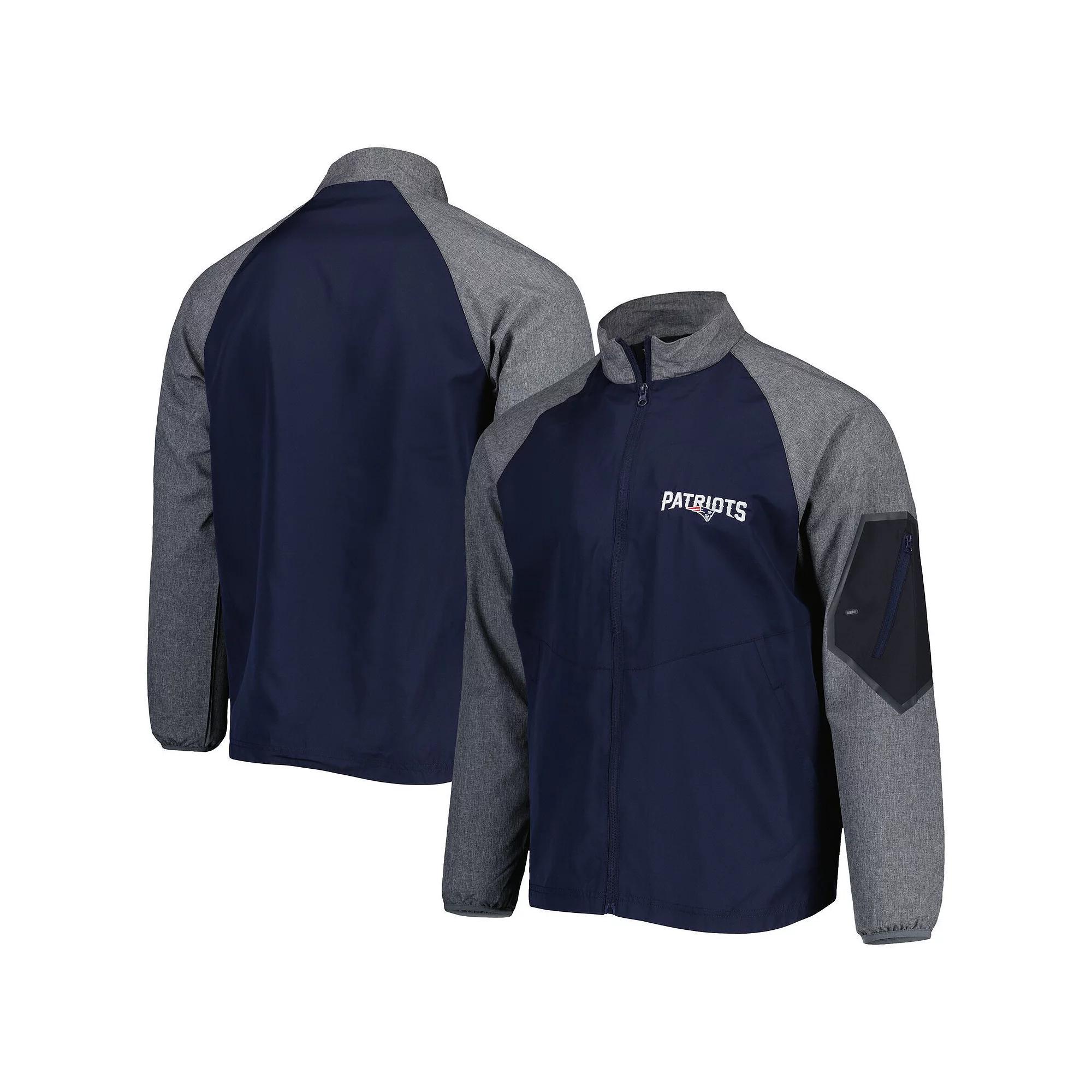 Men's Dunbrooke Navy New England Patriots Hurricane Raglan Full-Zip Windbreaker Jacket, Size: XL, Blue Product Image