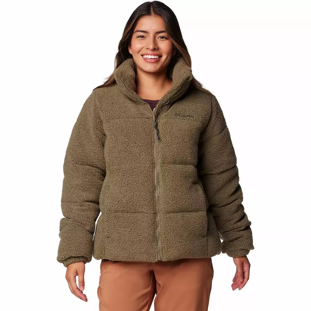 Women's Columbia Puffect Sherpa Puffer Jacket, Size: XXL, Stone Green Product Image