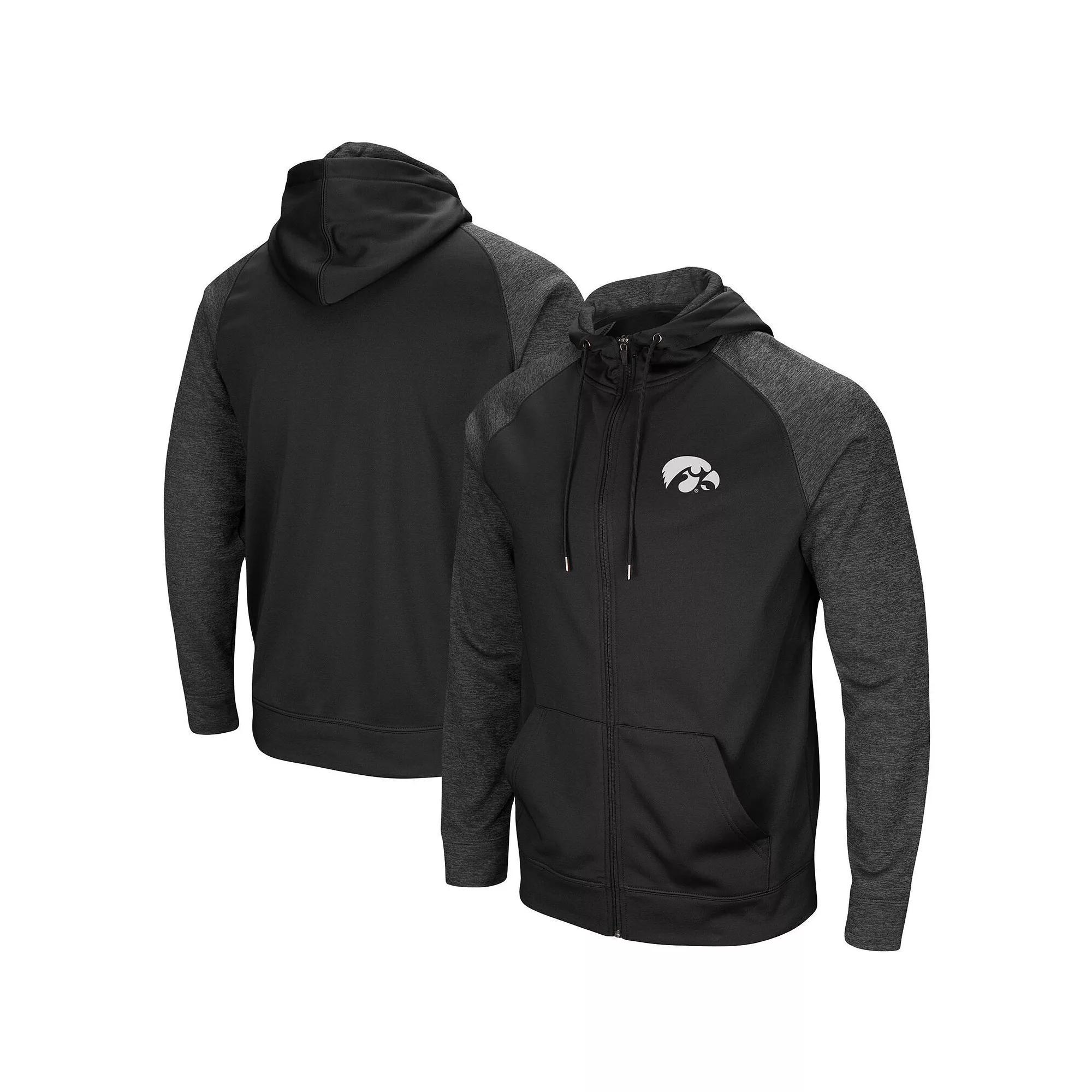 Men's Colosseum Black Alabama Crimson Tide Big & Tall Blackout Raglan Full-Zip Hoodie, Size: 6XB Product Image