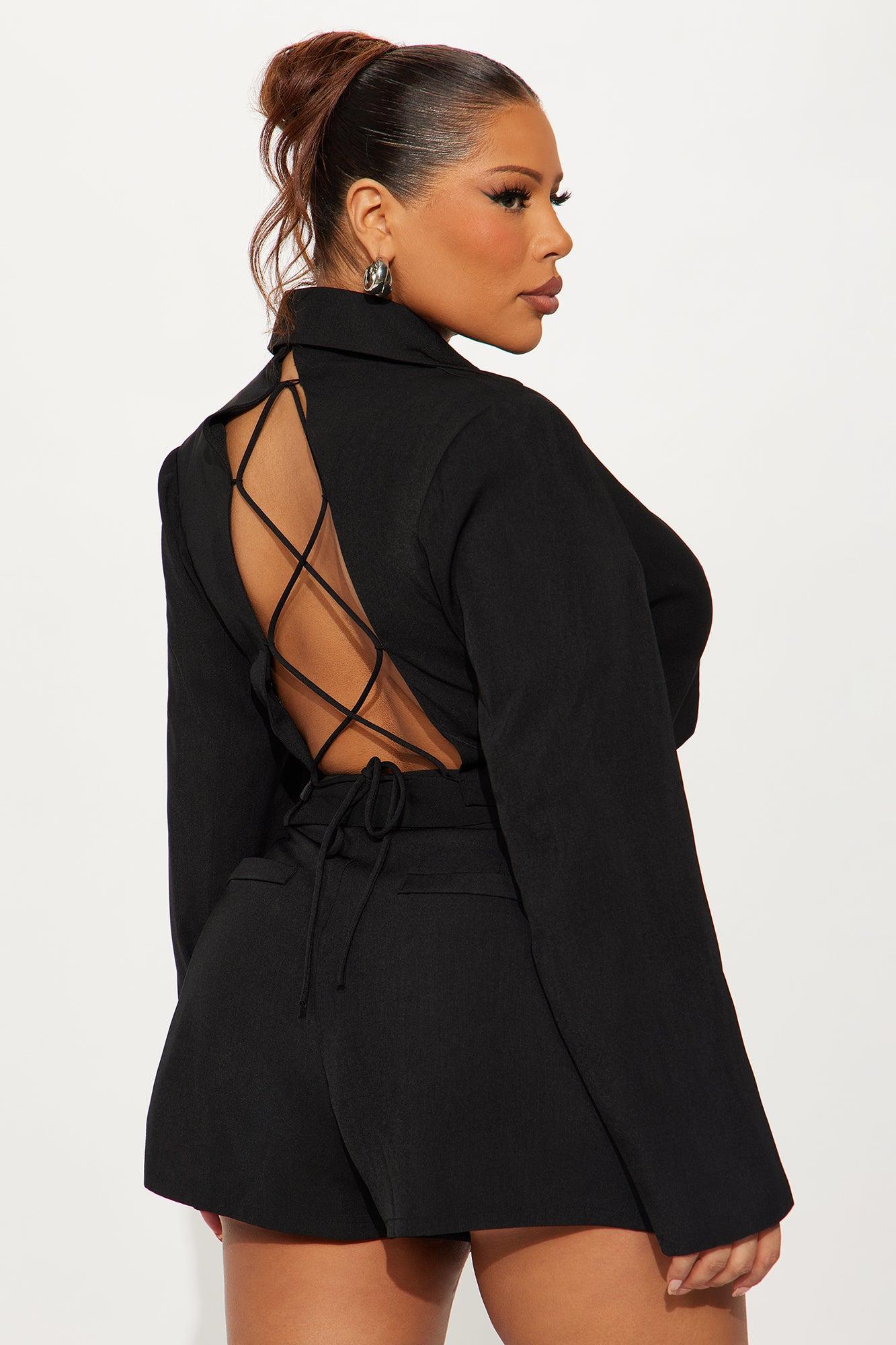 Pretty Business Cropped Blazer - Black Product Image