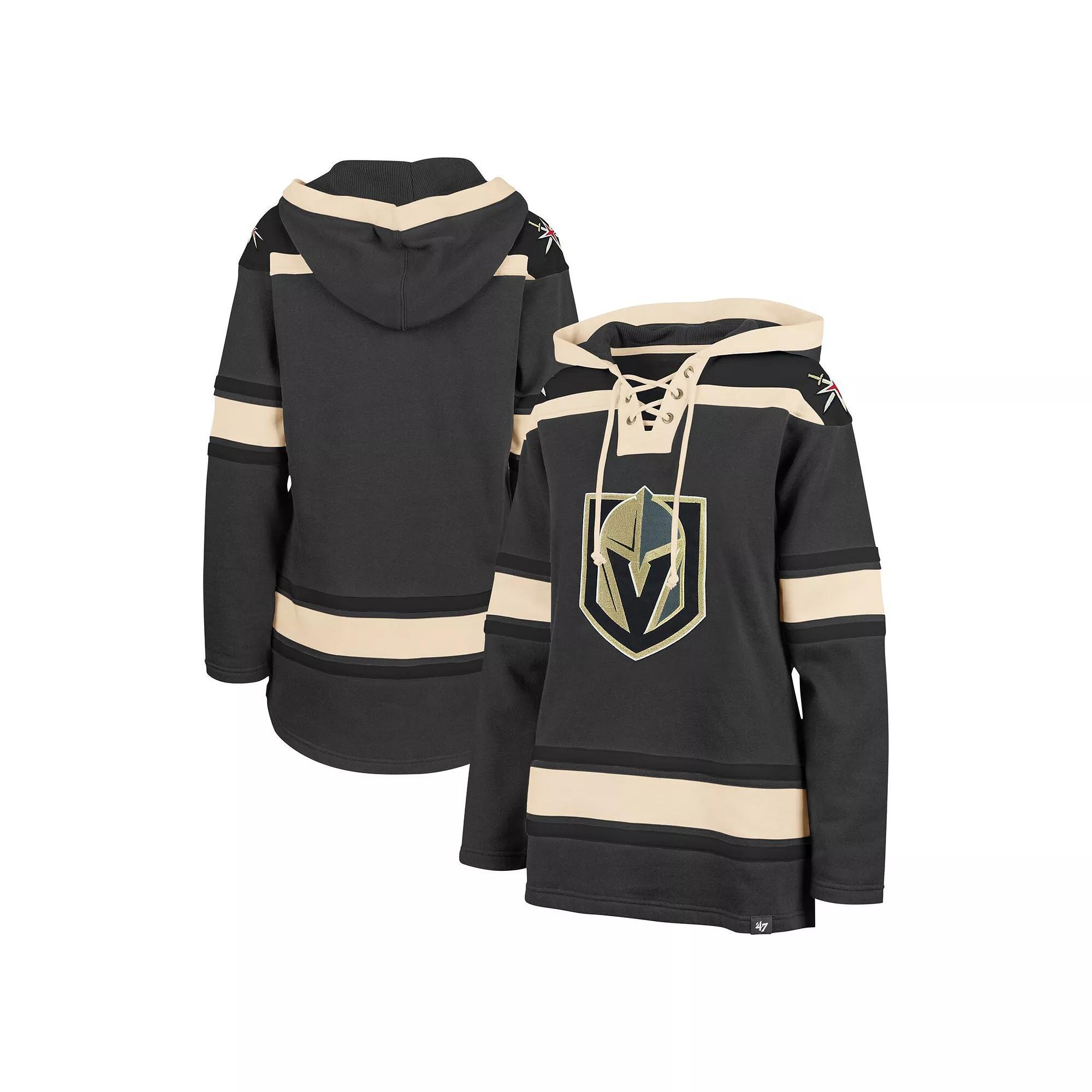 Women's '47  Gray Vegas Golden Knights Superior Lacer Pullover Hoodie, Size: XL, Lvk Grey Product Image