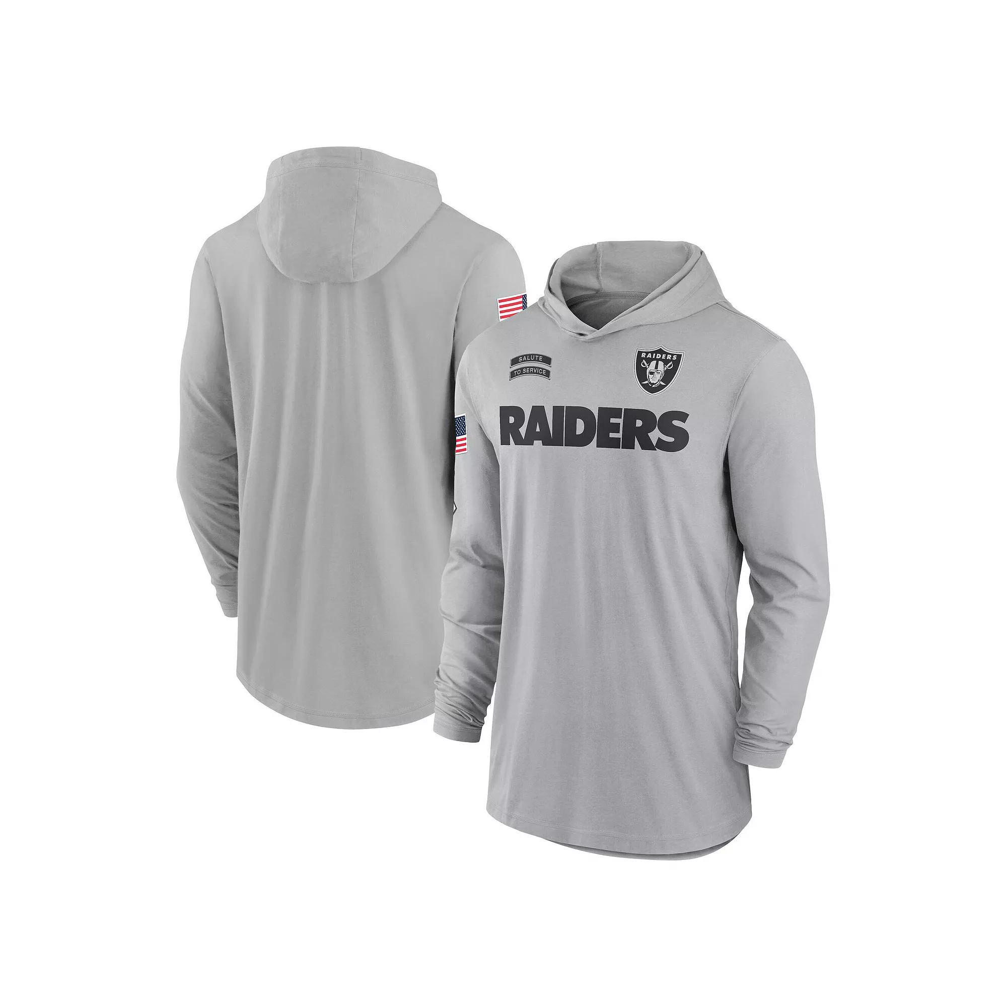 Men's Nike Gray New Orleans Saints 2024 Salute to Service Lightweight Performance Long Sleeve Hooded T-Shirt, Size: 4XL, Grey Product Image