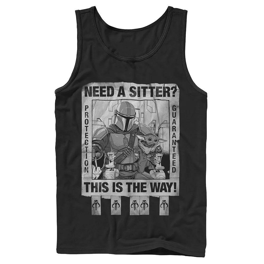 Men's Star Wars Protection Guarenteed Text Tank Top, Size: Large, Black Product Image