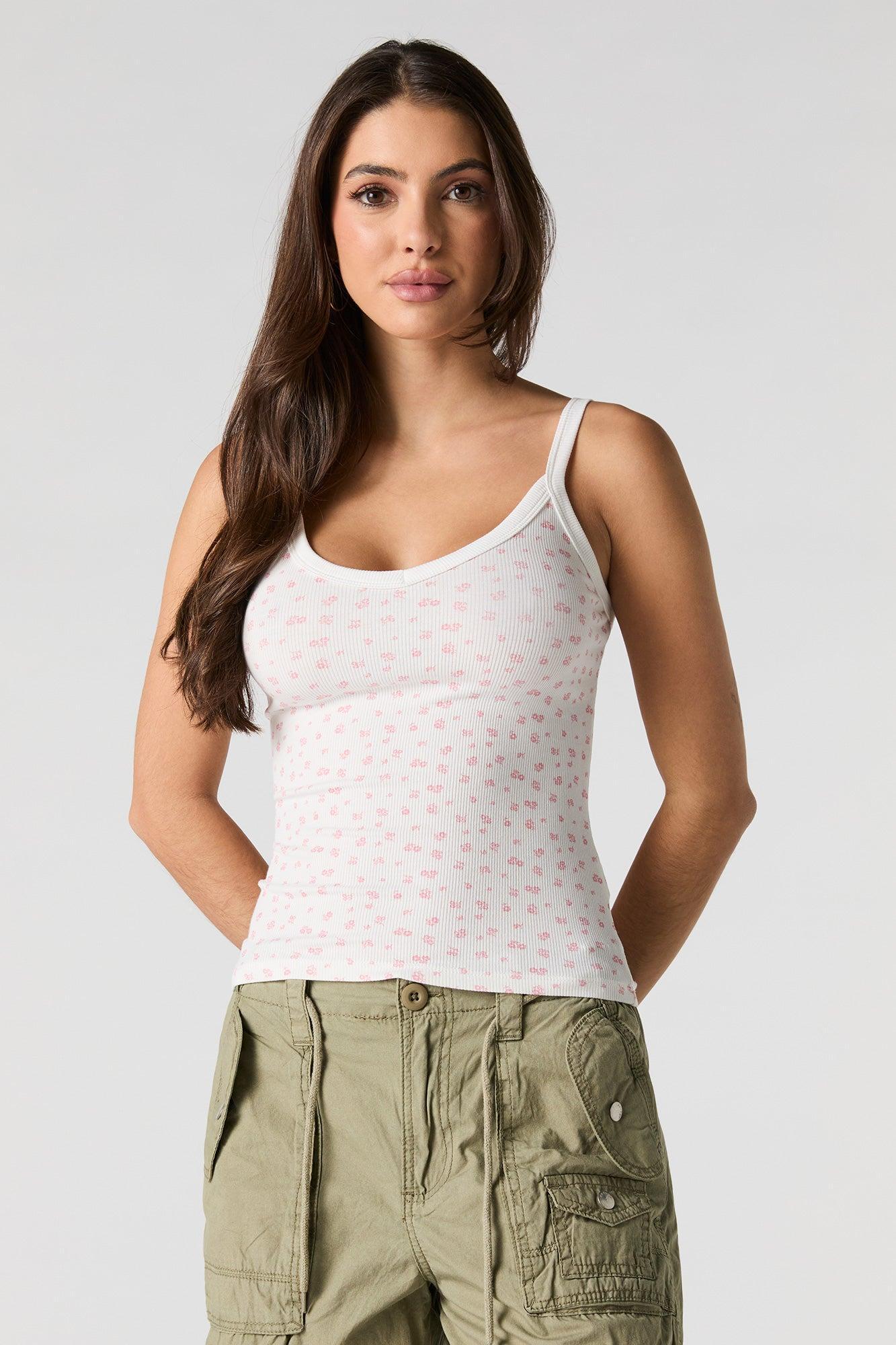 Everyday Ribbed V-Neck Tank Female Product Image